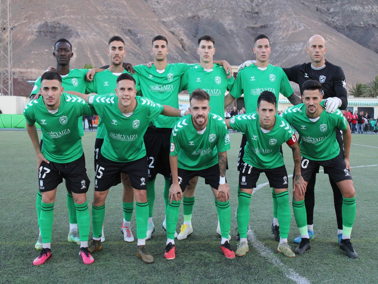 Once inicial del Unión Sur Yaiza en el derbi con el San Bartolomé.