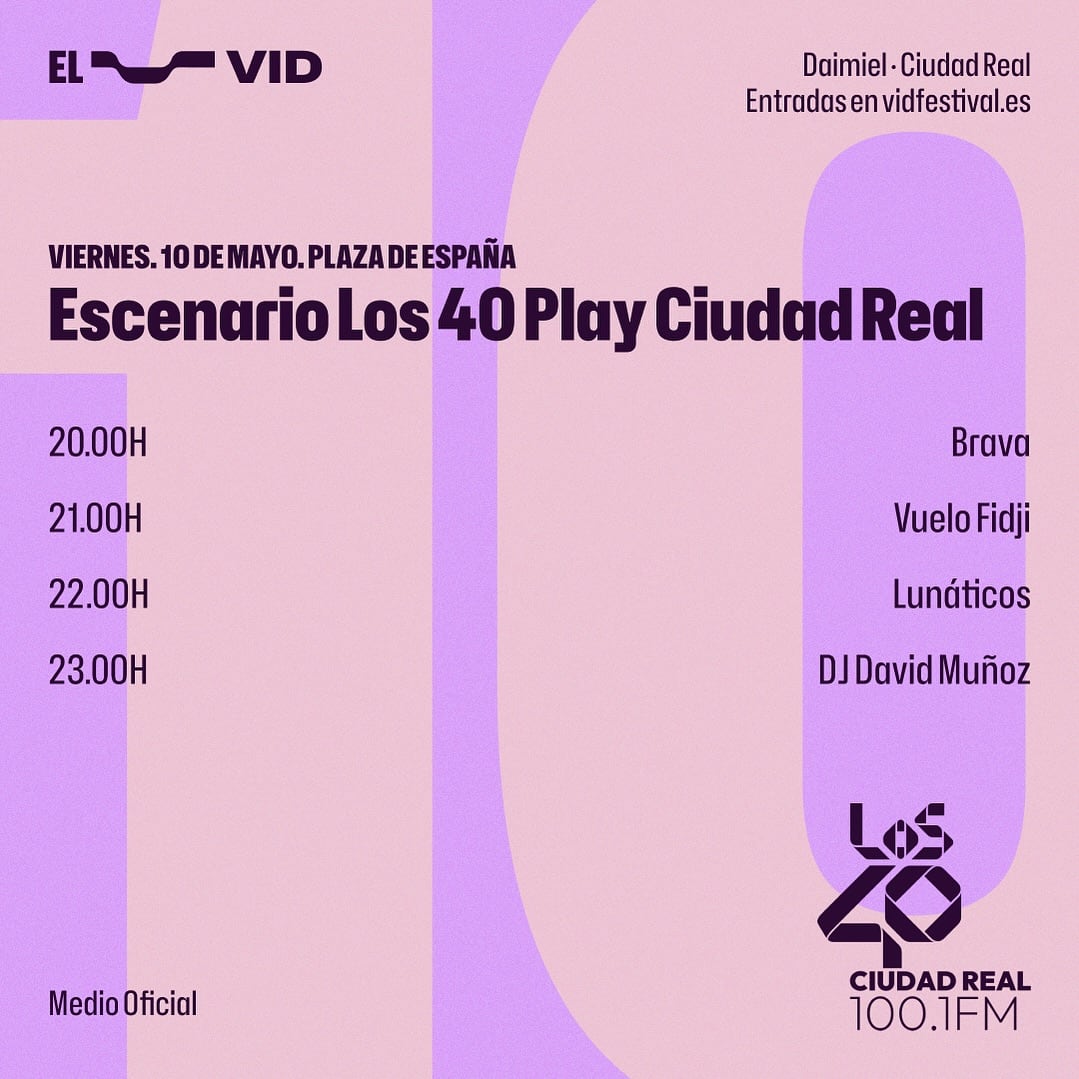 Cartel escenario gratuito Los40 Play Ciudad Real del Pre Vid