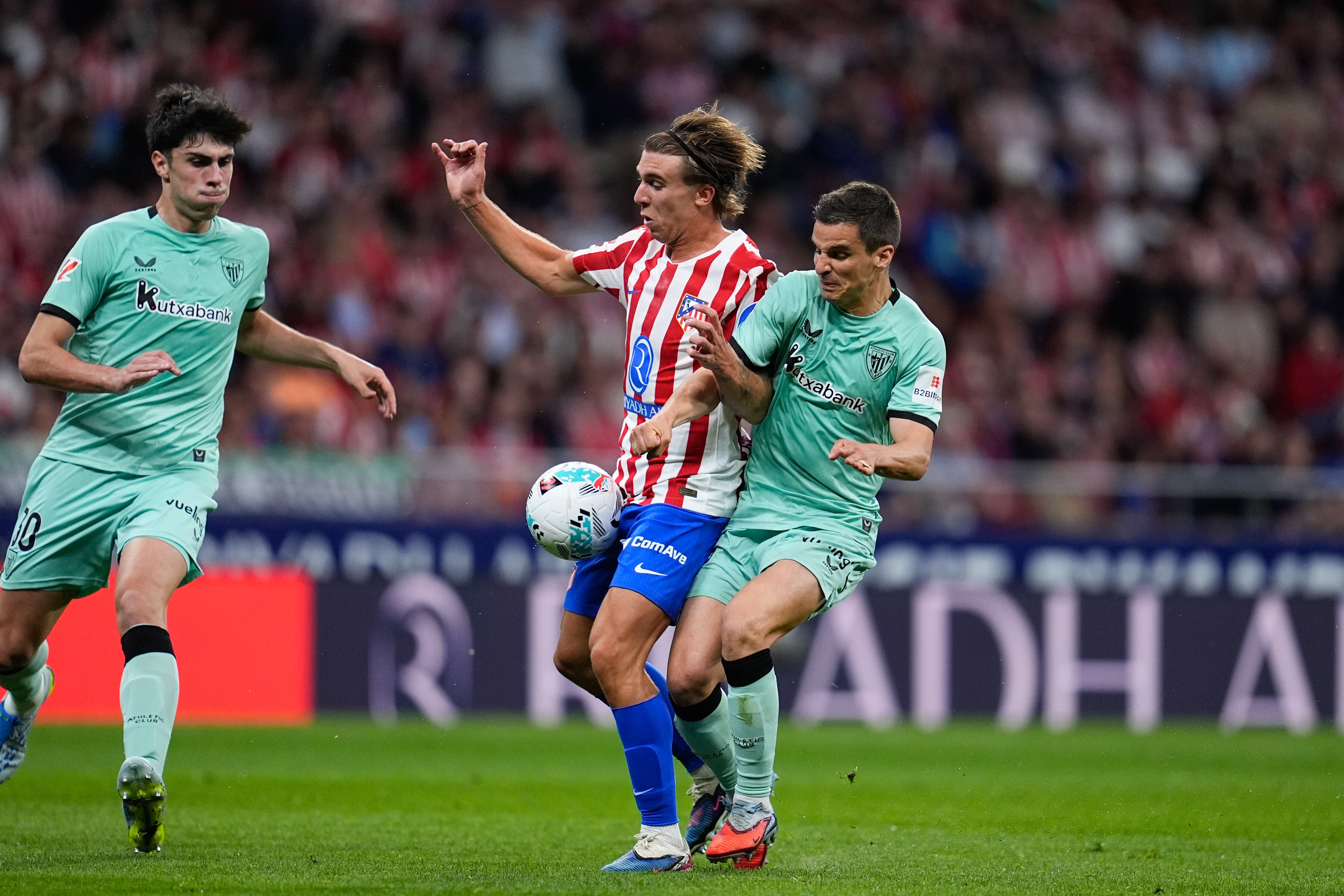 Pablo Barrios, durante el partido ante el Athletic Club
