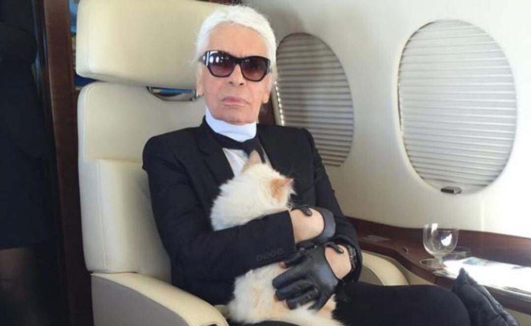 Choupette, viajando con su dueño Karl Lagerfeld