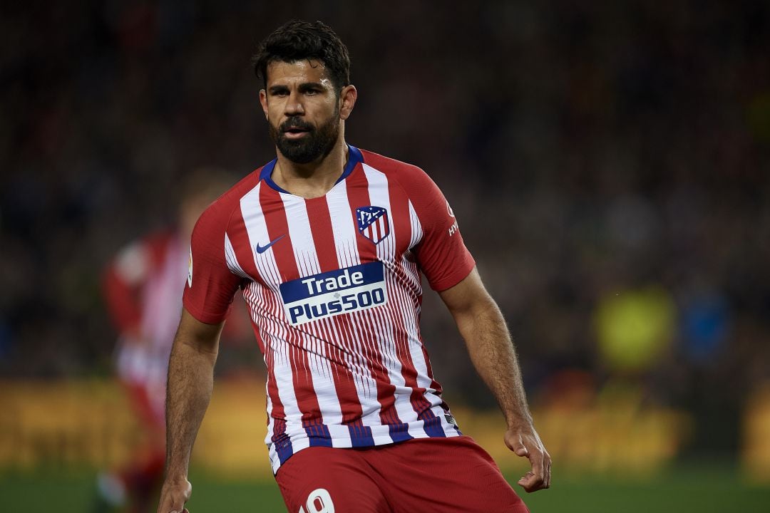 Diego Costa con la camiseta del Atlético.