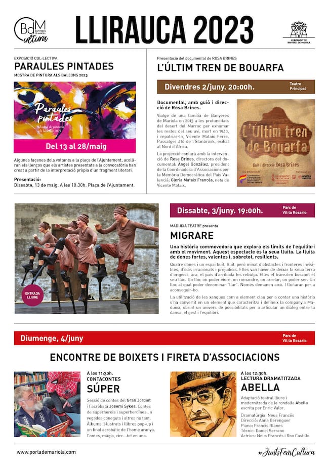 Cartel de los actos previstos