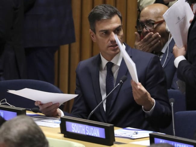 El presidente del Gobierno español, Pedro Sánchez, participa en la reunión de alto nivel sobre acción para el mantenimiento de la paz organizada en la sede de Naciones Unidas, en Nueva York,