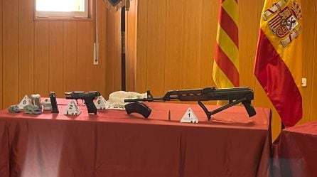 Armas incautadas al detenido
