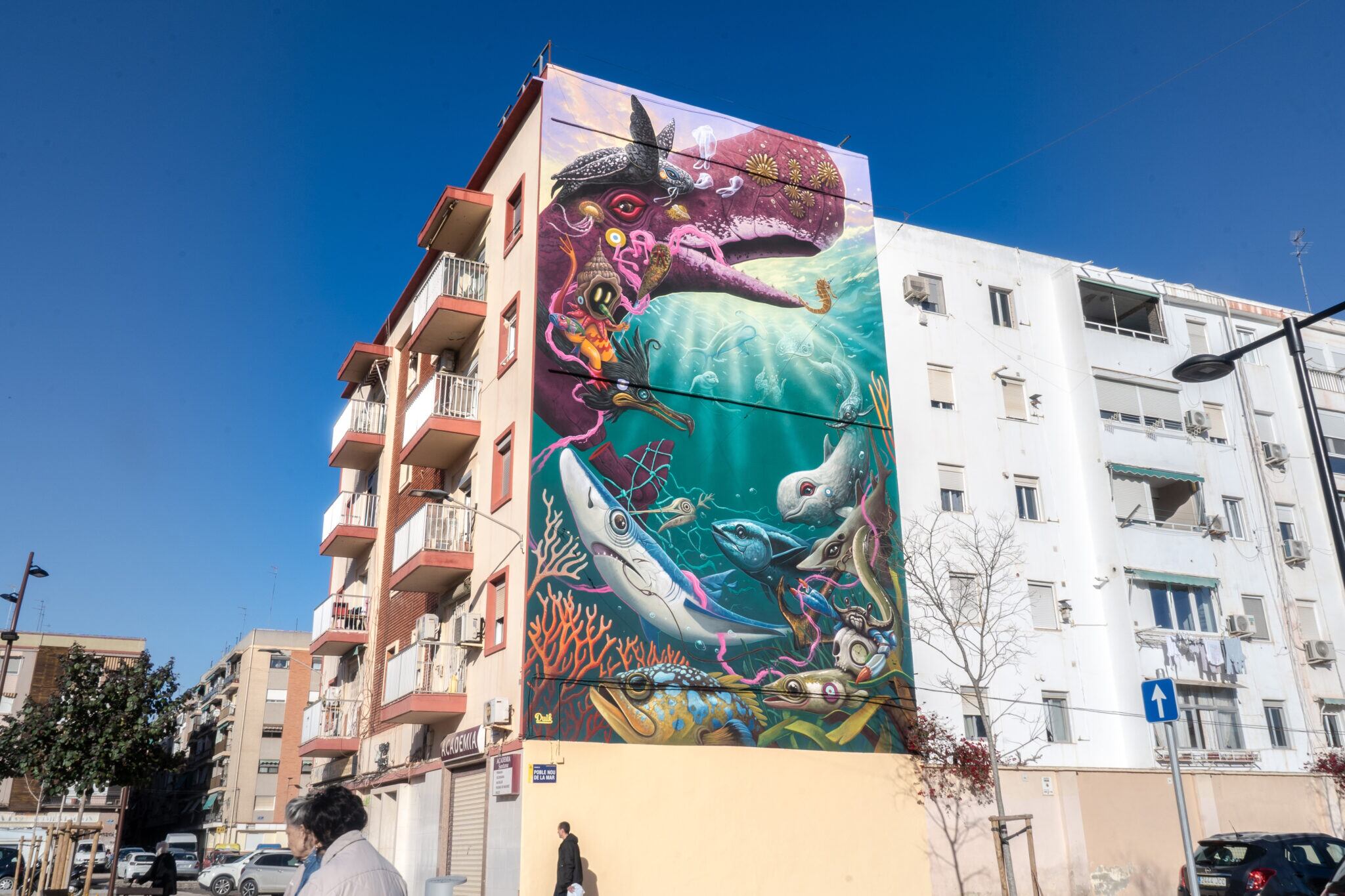 Obra mural de Dulk que se representará en el Oceanogràfic