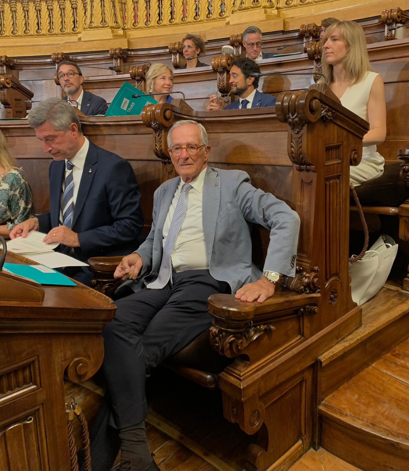 Xavier Trias a l&#039;hemicicle a punt per viure el seu darrer ple com a regidor de l’Ajuntament de Barcelona