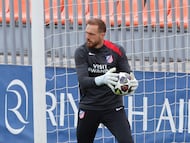Jan Oblak durante un entrenamiento del Atlético de Madrid