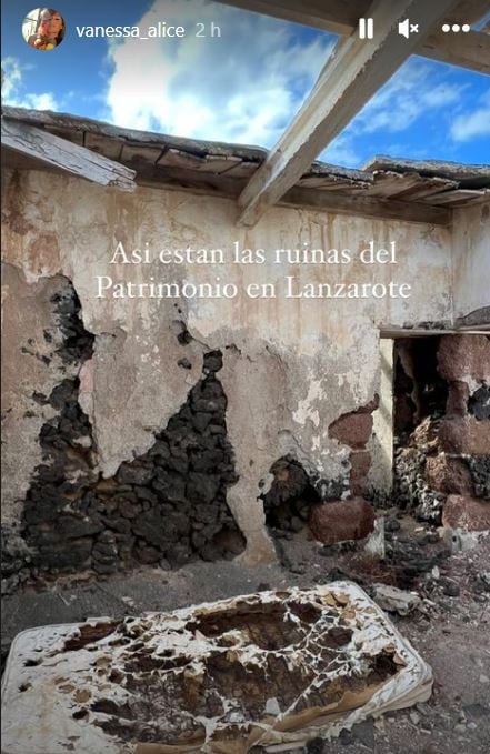 Mensaje de Vanessa Alice en su cuenta de instagram sobre la polémica del mural en una casa rural del siglo XVIII en Lanzarote.