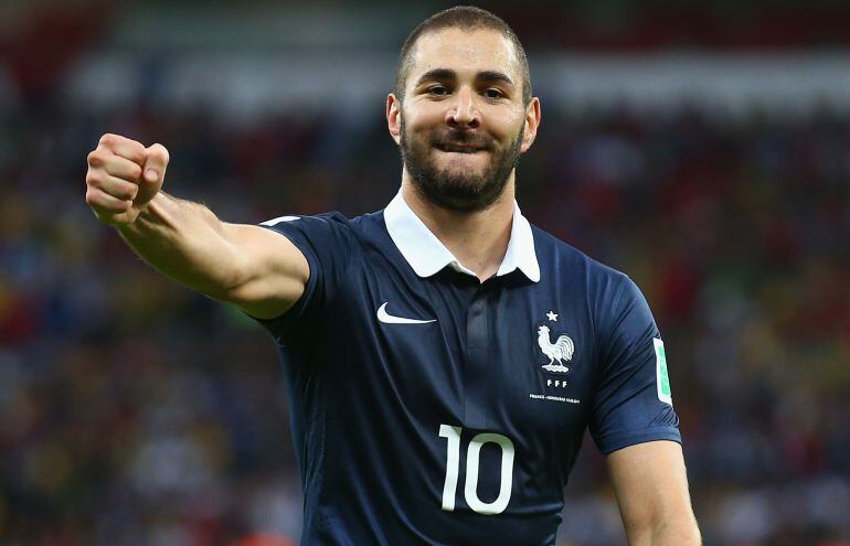 Karim Benzema, en un partido con la selección francesa.