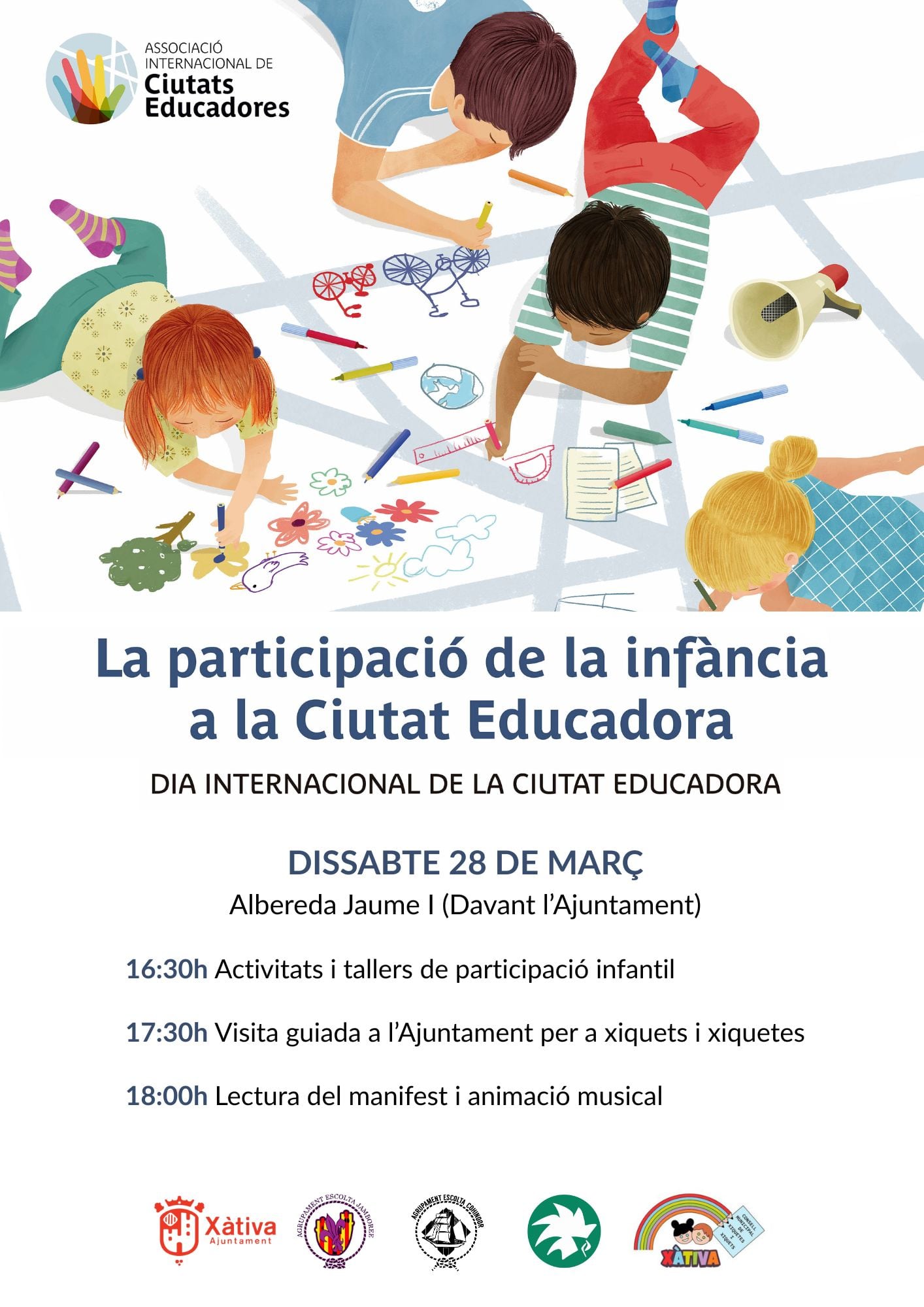 Cartell de la Ciutat Educadora. Fuente: Ajuntament de Xàtiva