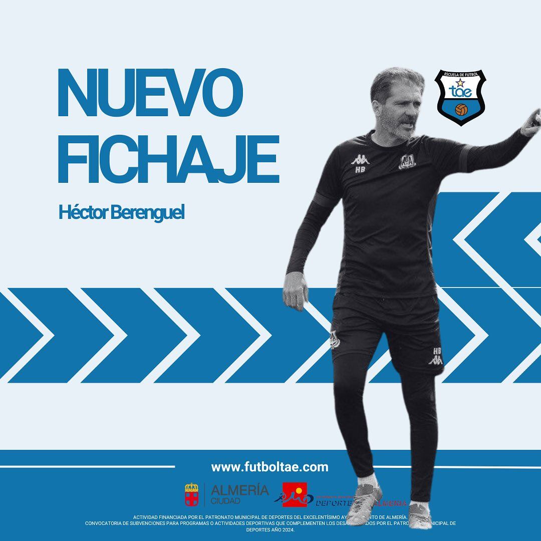 El anuncio de la llegada de Héctor Berenguel a la Escuela de Fútbol TAE.