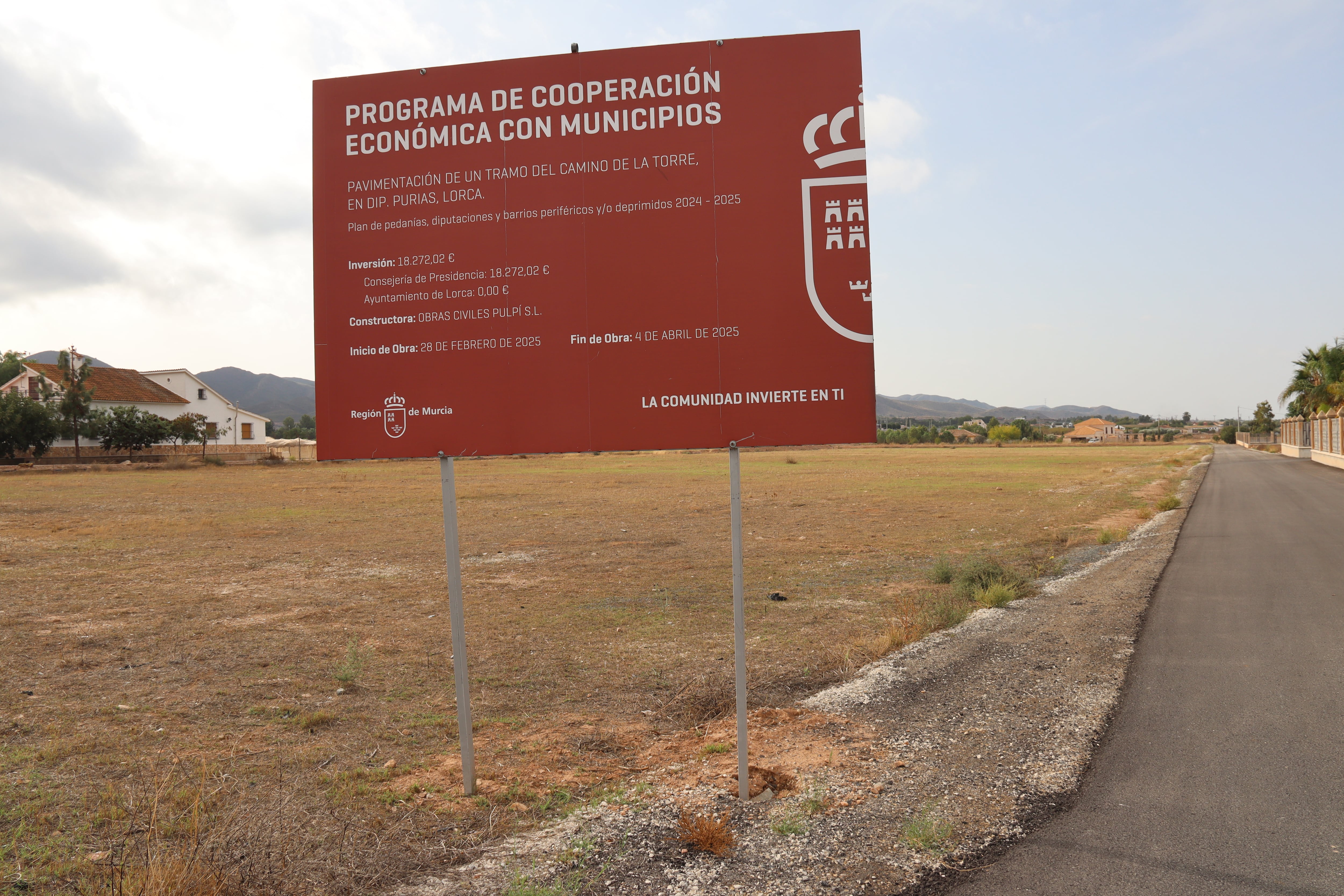 Camino La Torre, en Purias