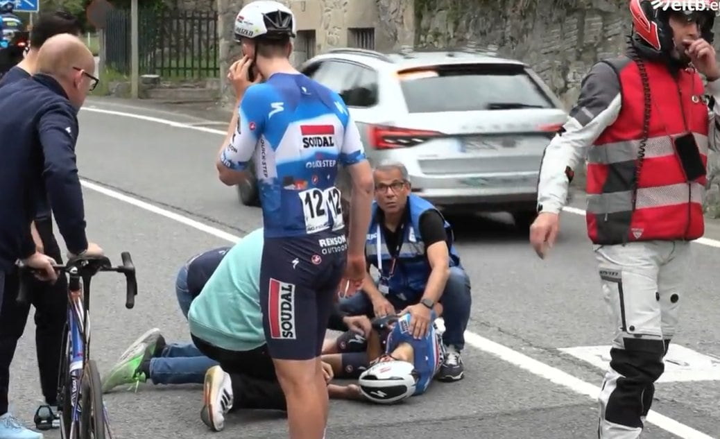 Caída de Mikel Landa en la vuelta al País Vasco