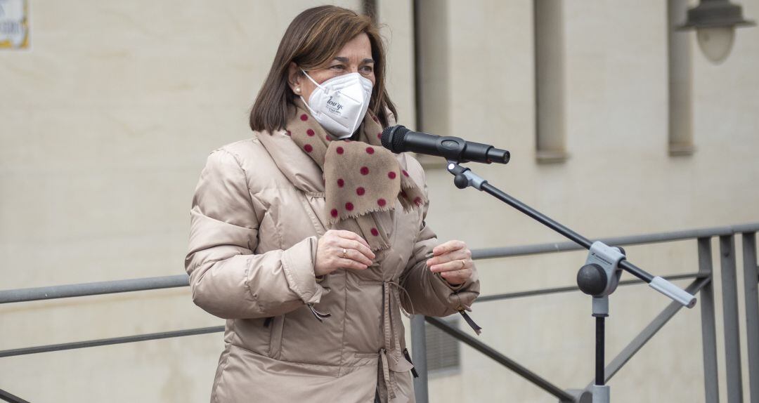La consejera de Salud, Sara Alba, en el homenaje al personal médico.
