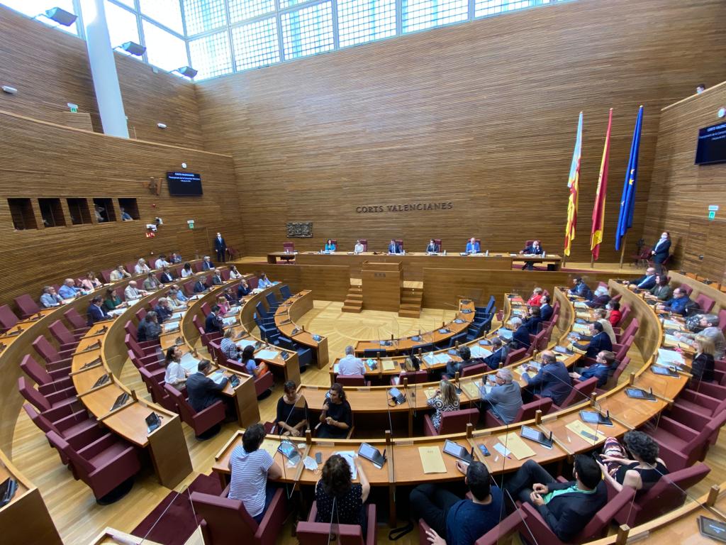 Hemiciclo de Les Corts Valencianes donde se ha celebrado el debate interparlamentario sobre la reforma del sistema de financiación autonómica.