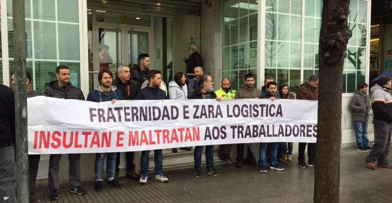 Concentración de trabajadores de Zara Logística