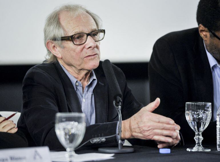 Ken Loach Attends a Press Conference in Madrid on February 3, 2017 in Madrid, Spain