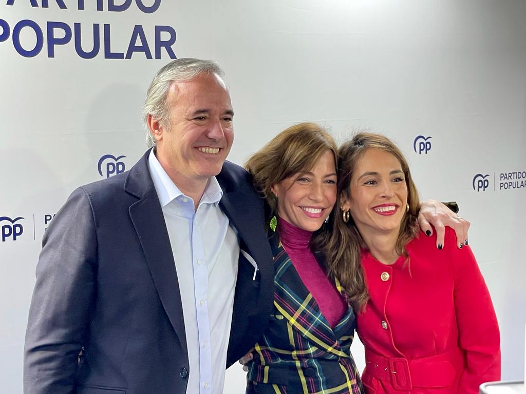 Jorge Azcón, Natalia Chueca y María Navarro (PP Aragón)