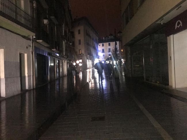 Corte de luz en la calle San Lorenzo de Huesca