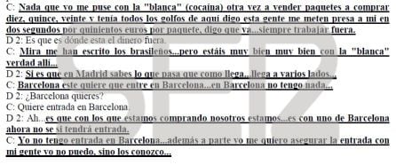 Conversaciones de Carlos Aranda reproducidas en el informe de la UDEV.