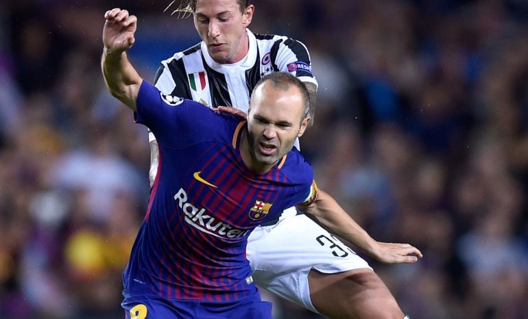 Andrés Iniesta, en el partido del Barcelona ante la Juventus.