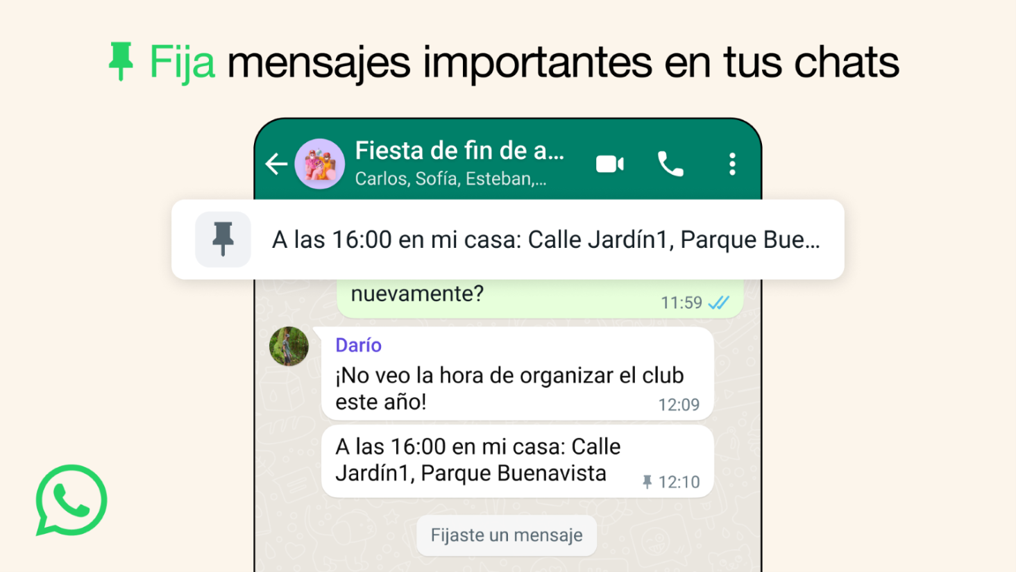 Ya puedes fijar tus chats en WhatsApp.