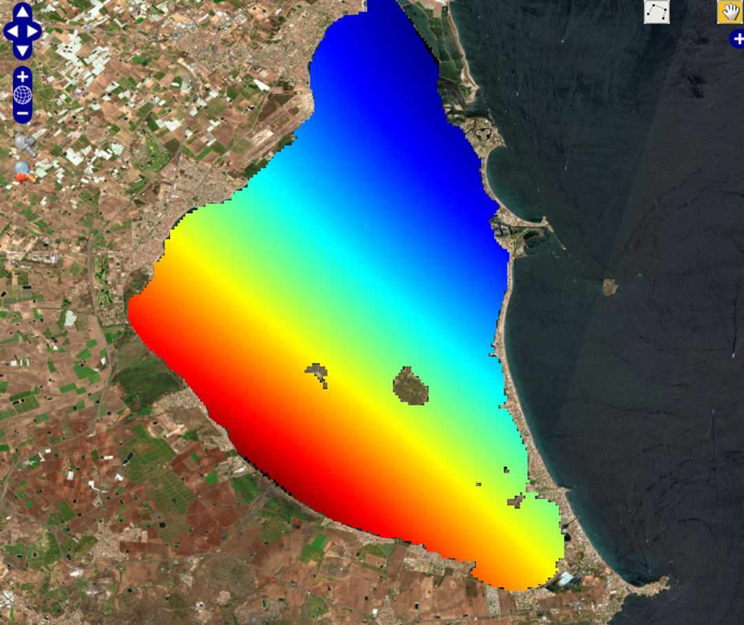 Mapa de la turbidez del Mar Menor