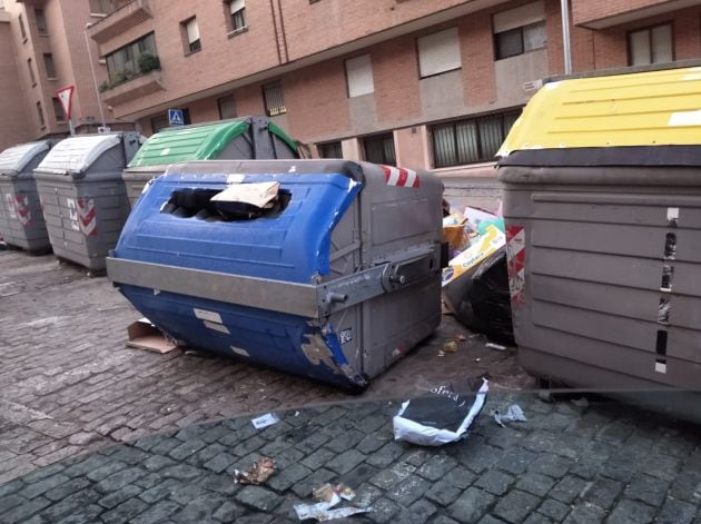 Aspecto de los contenedores de la Calle Jardín Botánico