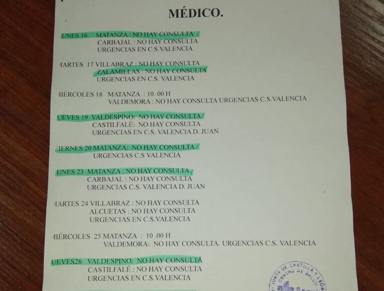 Varias localidades del sur de León pasarán sin consulta médica los próximos días