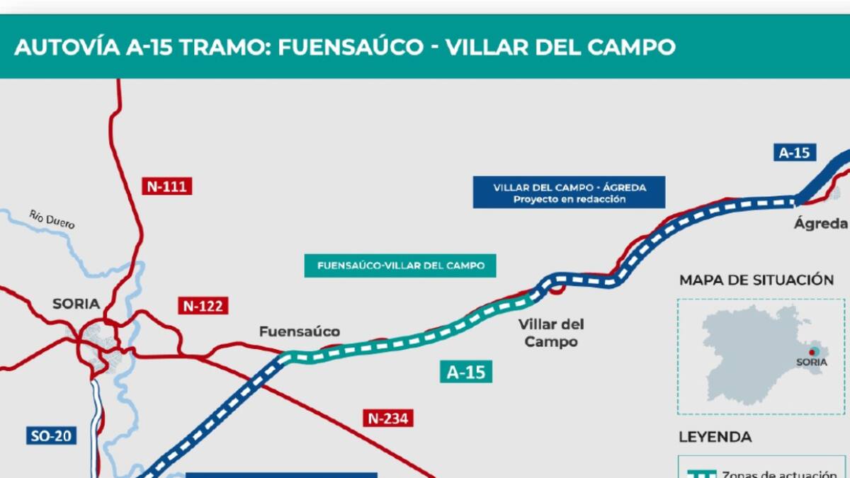 El Gobierno autoriza licitar por 100 millones de euros las obras del nuevo tramo Fuensaúco – Villar del Campo de la A-15