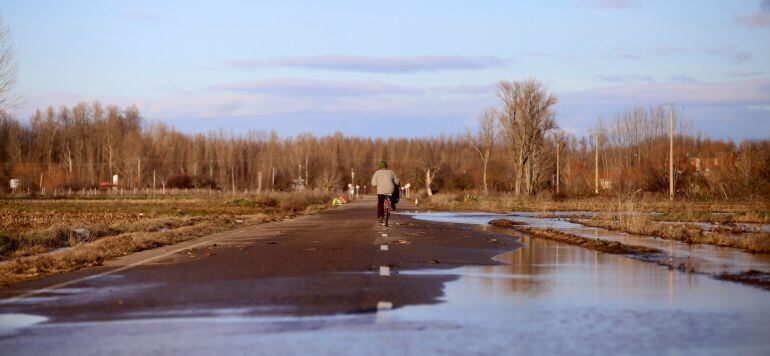 Terrenos anegados en la provincia de León el pasado mes de enero