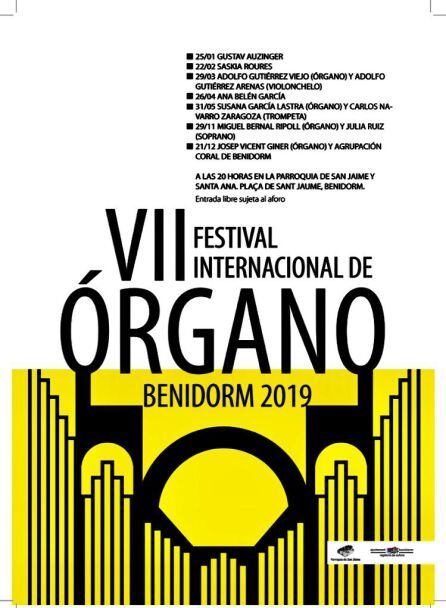 Cartel de la séptima edición del Festival Internacional de Organo de Benidorm