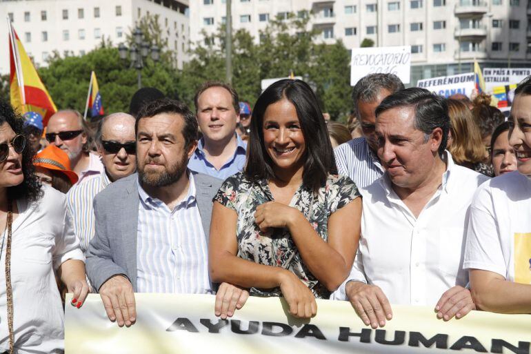 Begoña Villacís en una manifestación en Madrid hace una semana