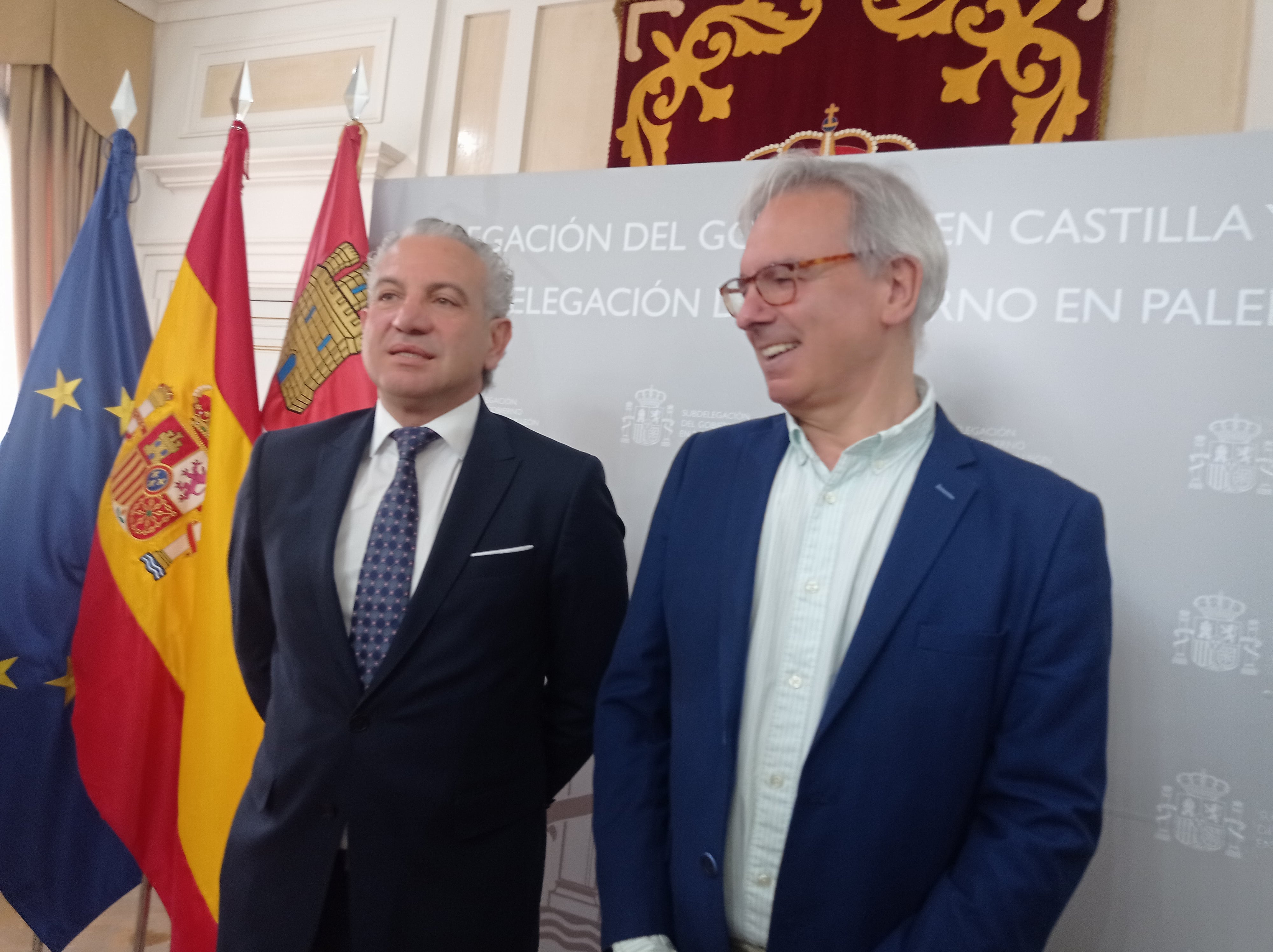 Nicanor Sen, delegado del Gobierno en CYL y Ángel Miguel subdelegado del Gobierno en Palencia