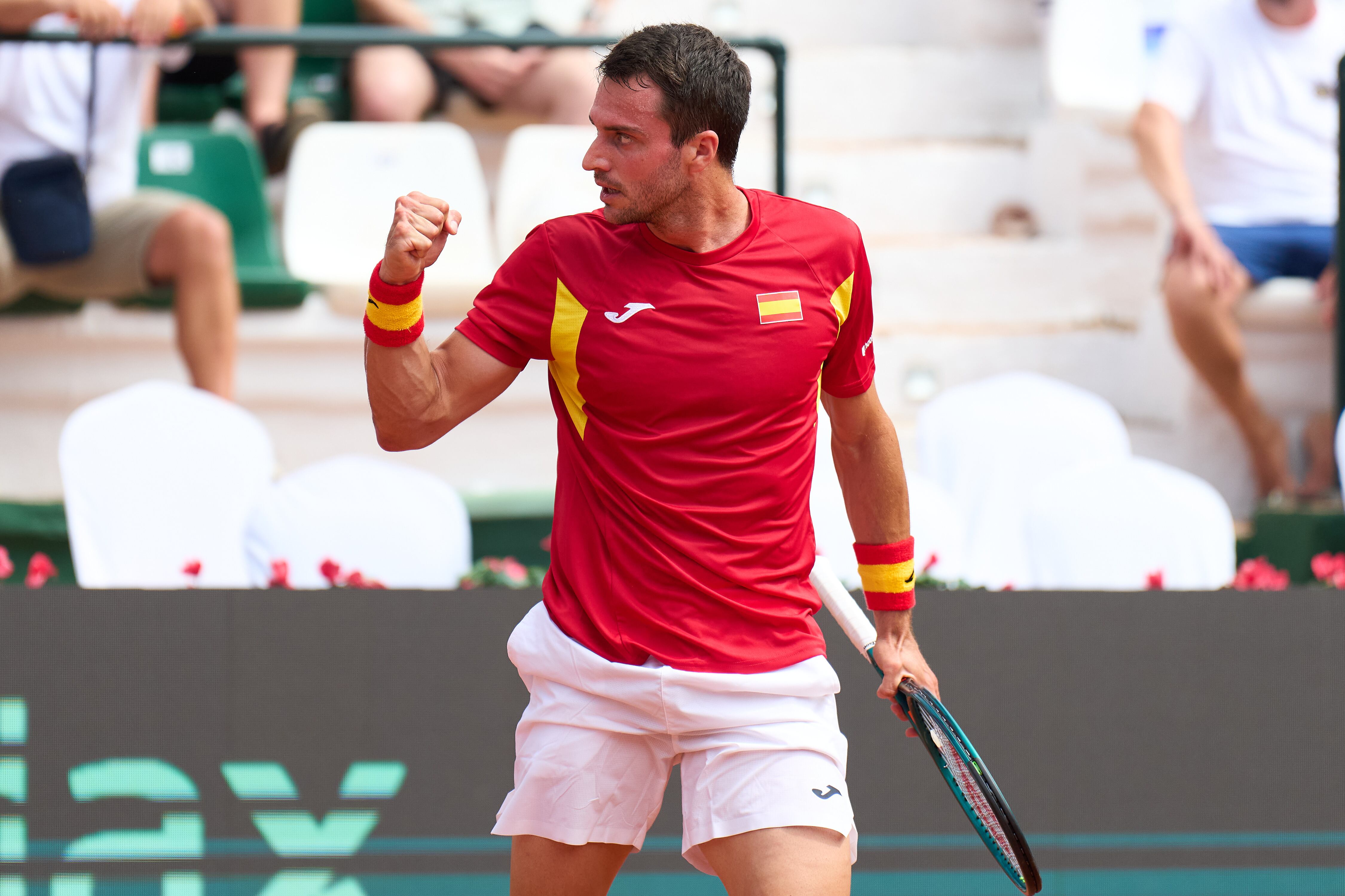 Pedro Martínez, en su partido ante Holger Rune de la Copa Davis