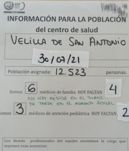 Dotación sanitaria en Velilla de San Antonio