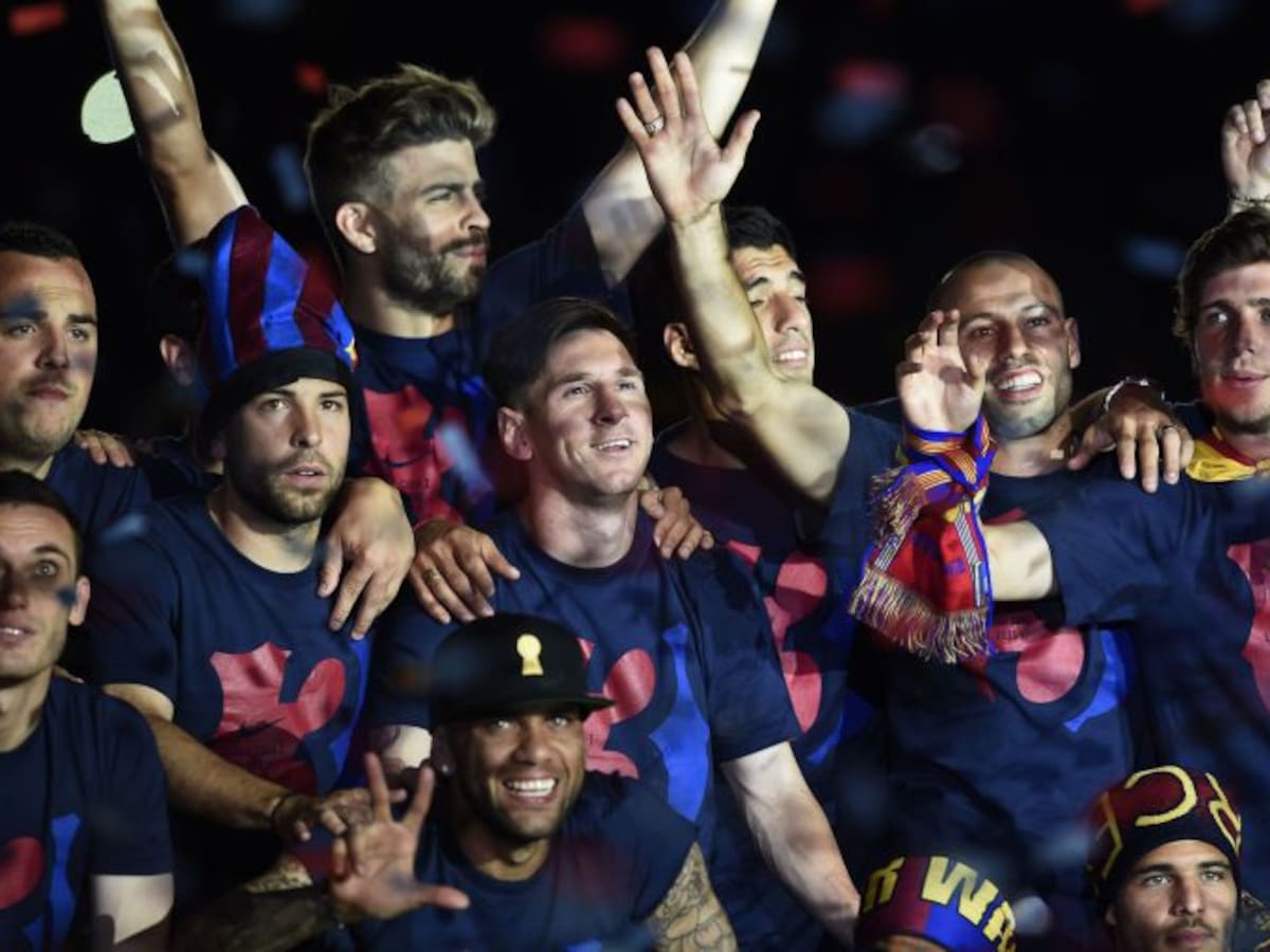 El Barça celebra el triplete