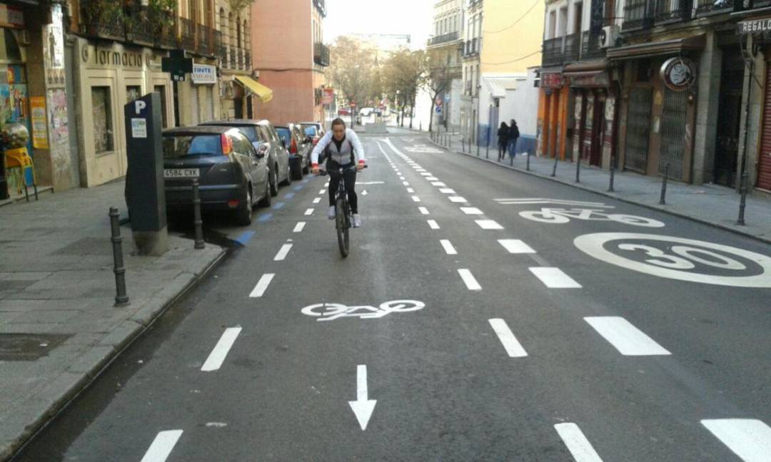 Carril bici en Madrid