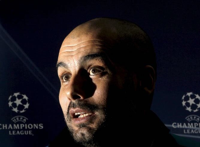 Guardiola, durante la rueda de prensa en Londres