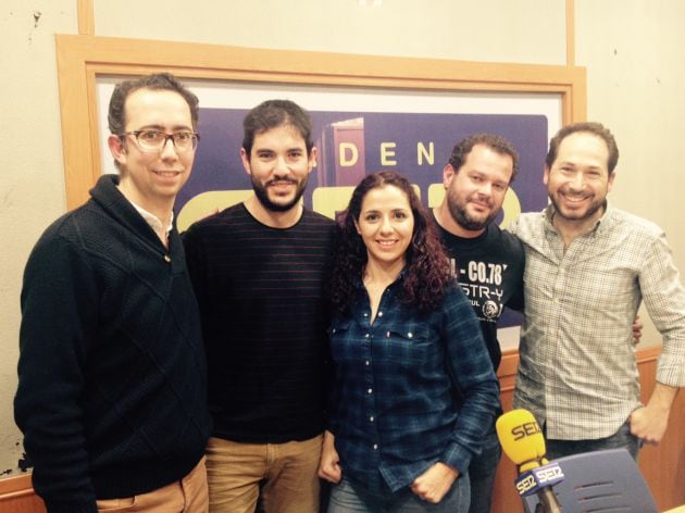 Rafa Leiva y David Palomo junto a José María Martín, Patricia Huertas y Jacinto Molero.