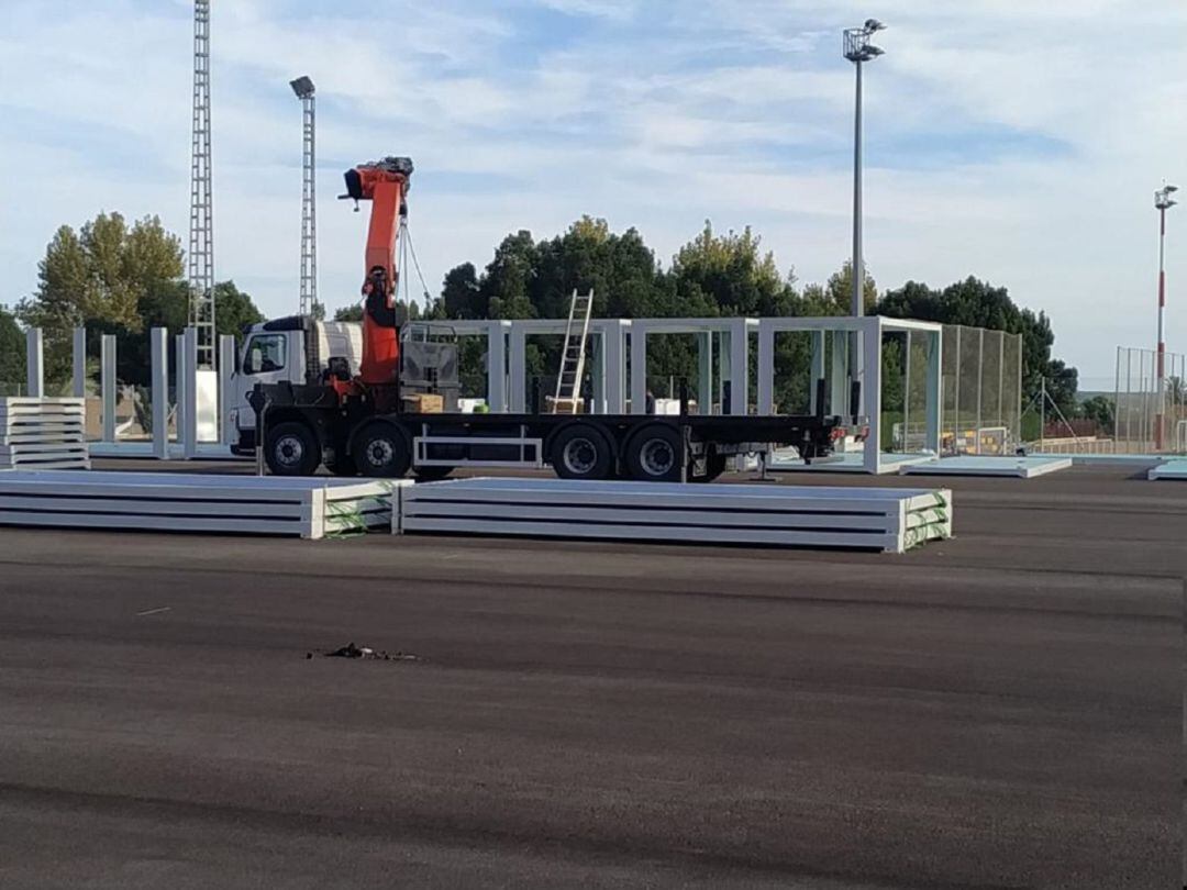  aulas provisionales del colegio La Paz