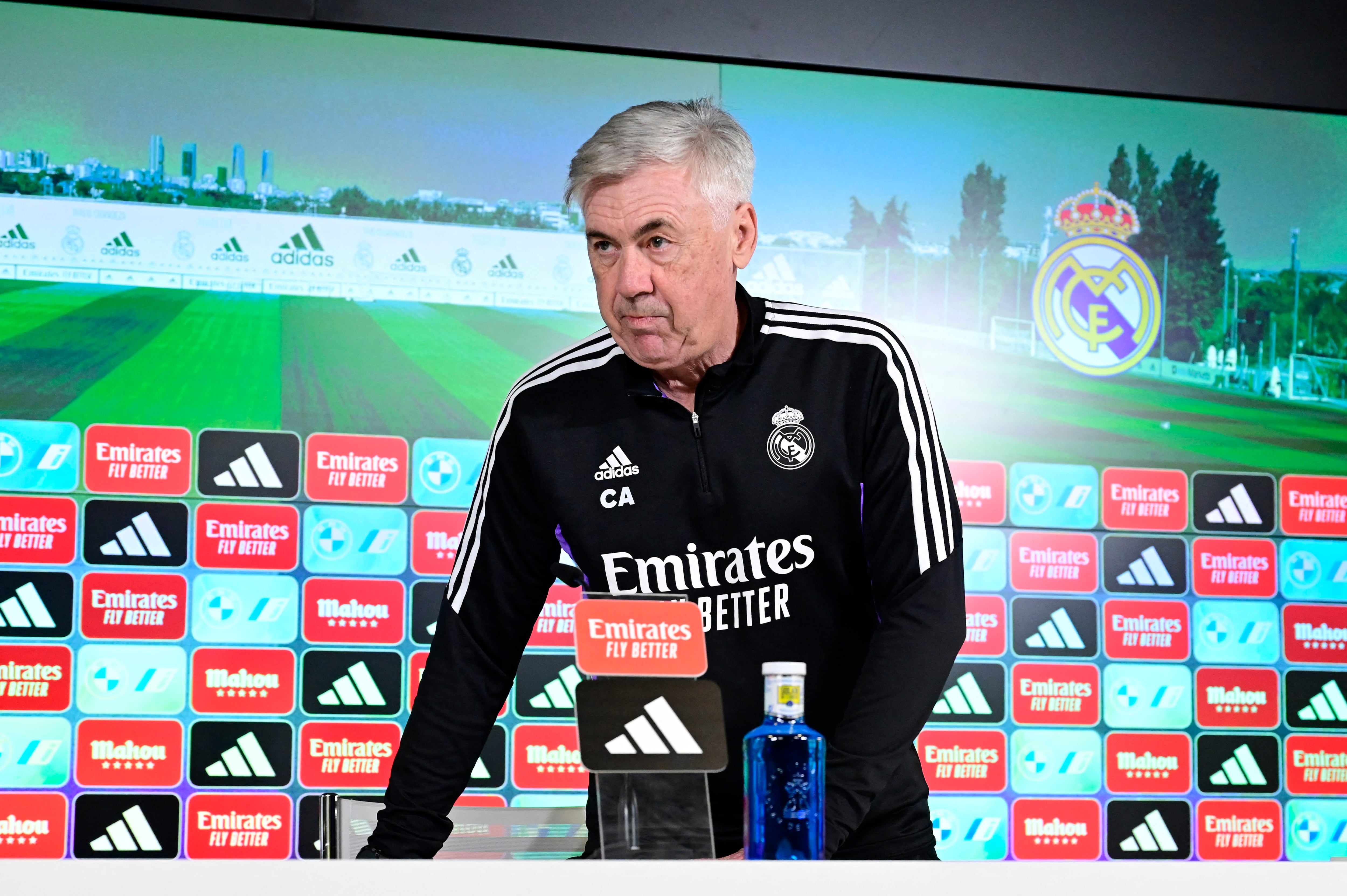 Ancelotti, en rueda de prensa.