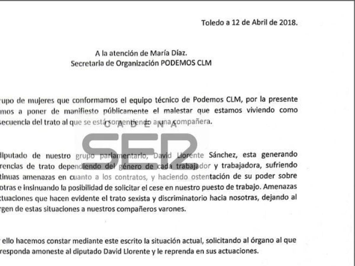Podemos investiga la carta contra Llorente y pide respeto para las partes