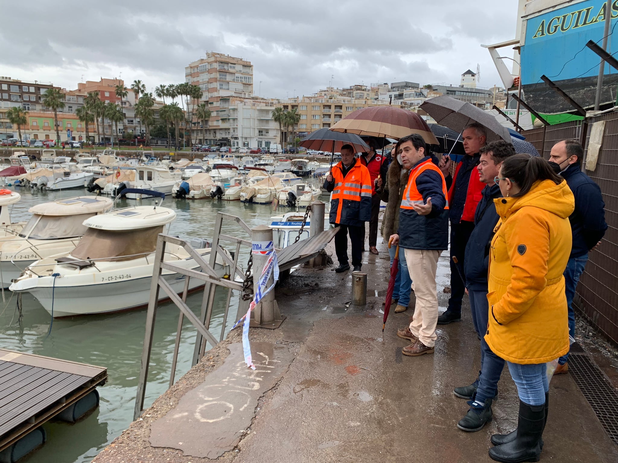 La Comunidad realizará obras de emergencia para reparar los daños del temporal en los puertos de Águilas