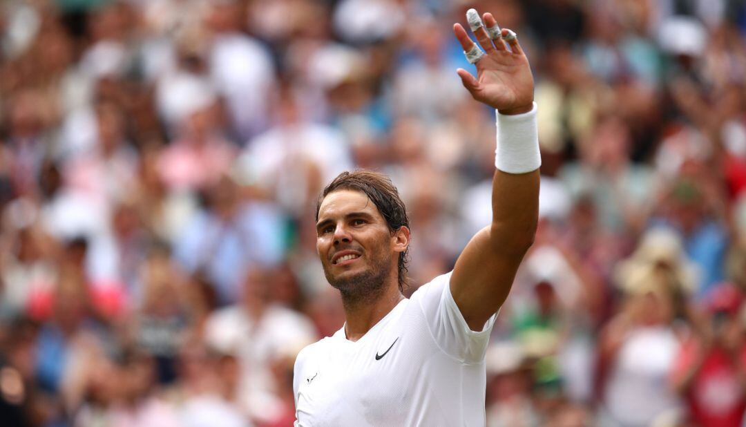 Rafa Nadal celebra su victoria ante Sam Querrey.