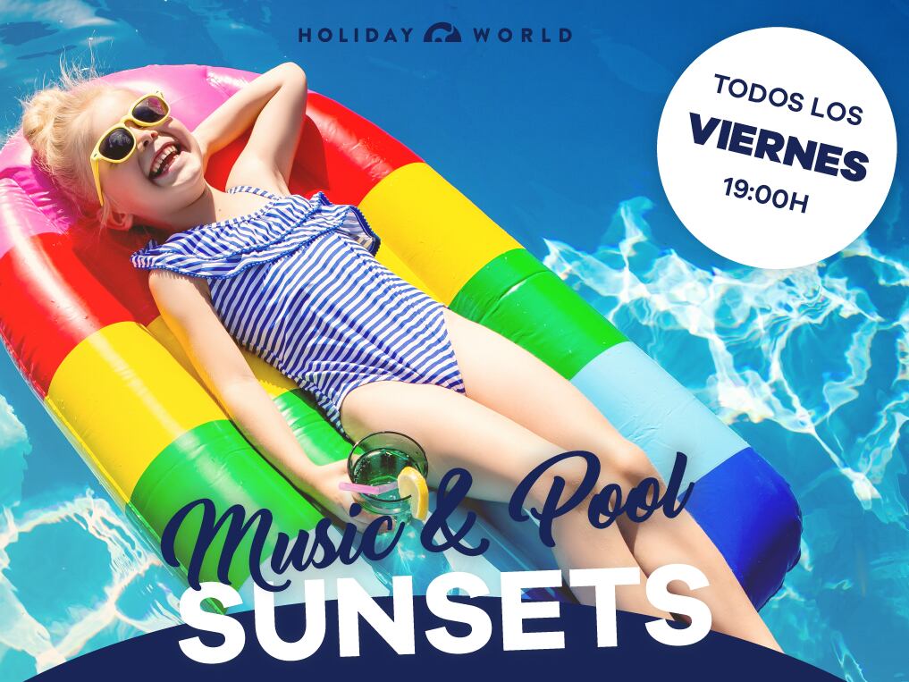 El complejo turístico de Benalmádena ofrece la oportunidad de disfrutar de las puestas de sol en sus nueve piscinas, con dos pases de conciertos con música en directo y cena buffet incluida