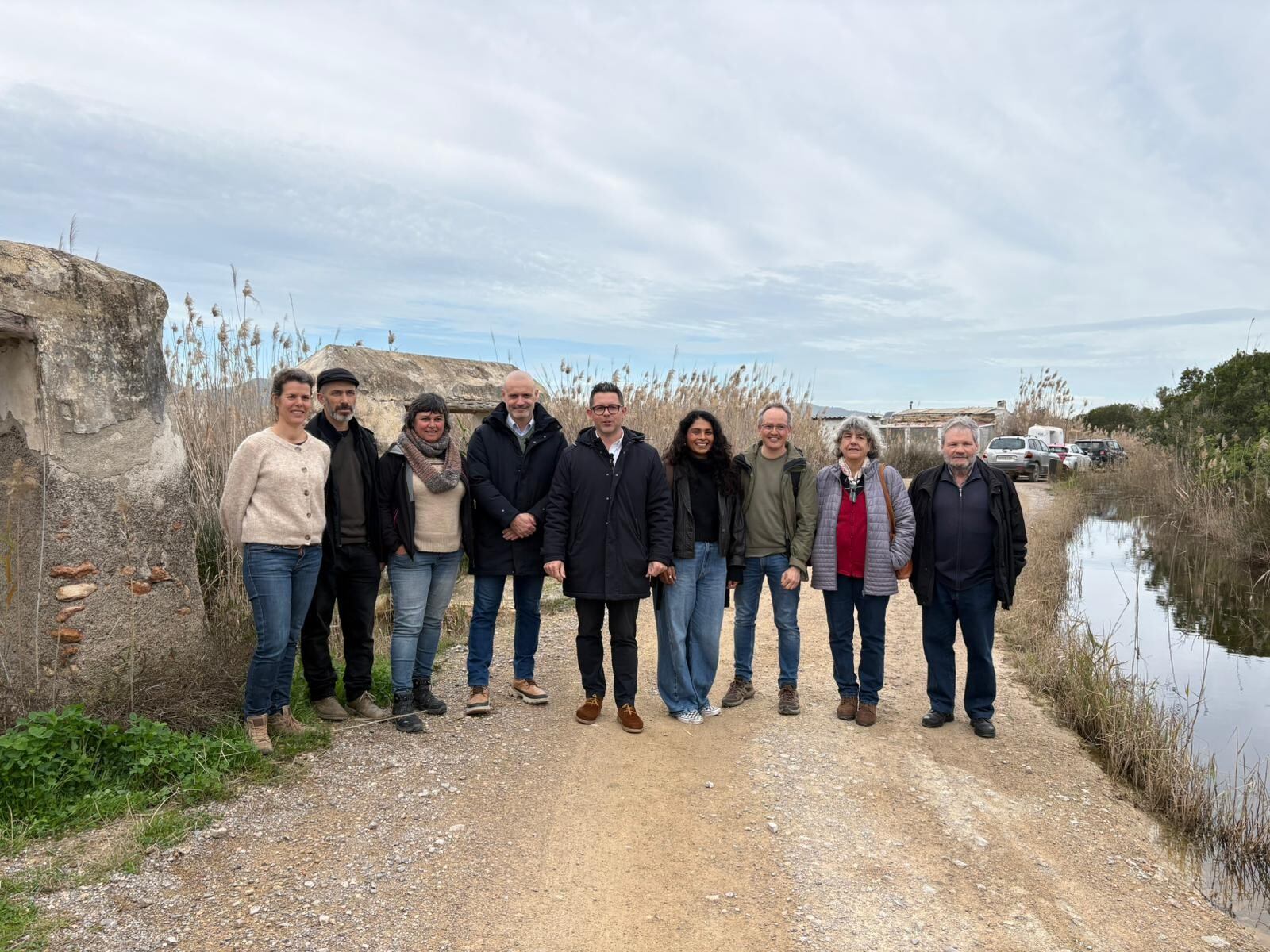 Un momento durante la visita a los humedales