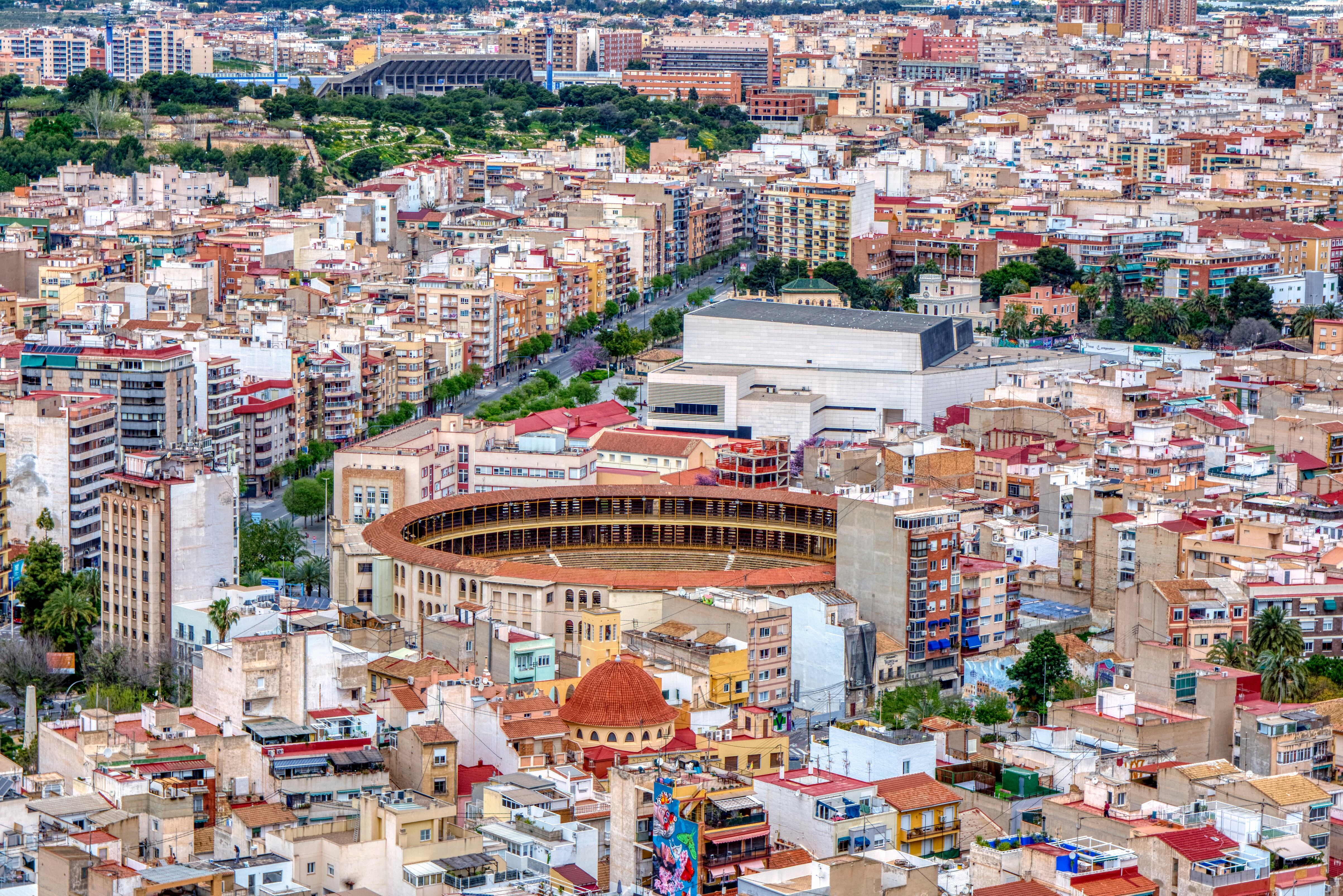 Vista aerea de la Plaza de Toros de Alicante