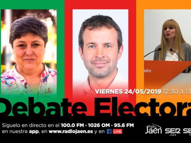 De izquierda a derecha, la candidata de Adelante Andalucía, Lucía Real; Julio Millán (PSOE) y María Cantos (Ciudadanos).