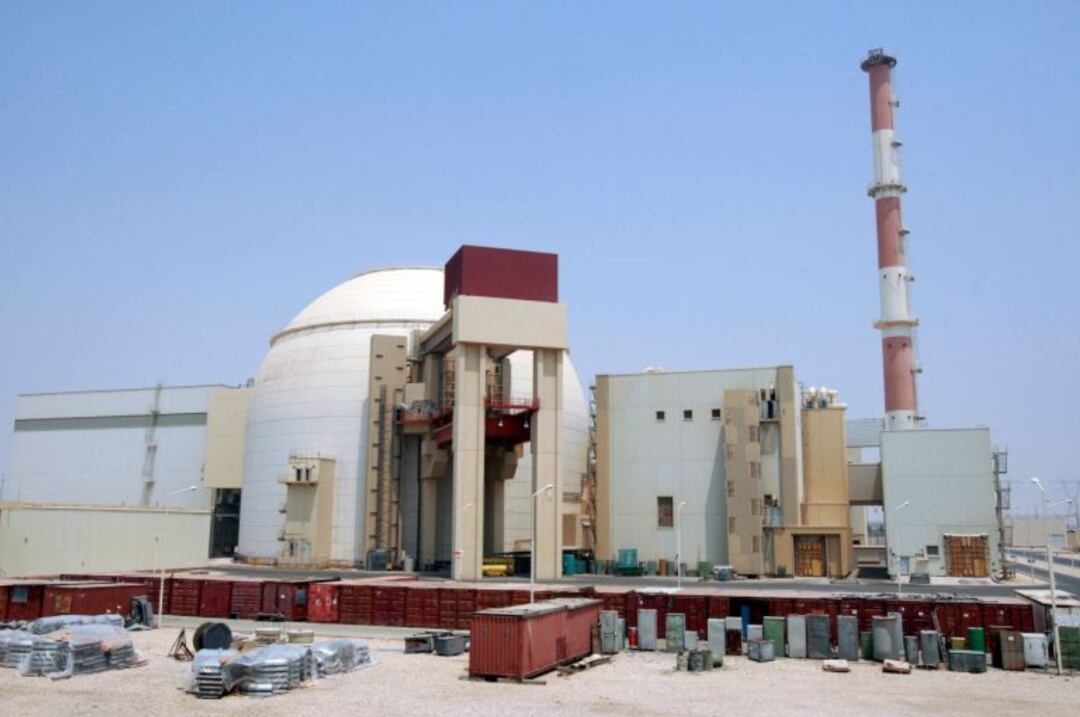 Una vista del reactor nuclear de Bushehr en Iran a 1.200 km al sur de Teheran